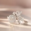 Platinum diamond wedding ring with bow, 18 carat white gold