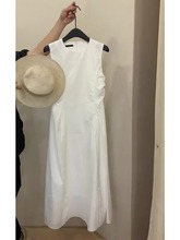 2023年新款夏季白色连衣裙女法式赫本风气质显瘦无袖背心裙子长裙