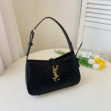 洋气潮女鳄鱼纹腋下包小众百搭手提包2024新款潮流质感简约单肩包