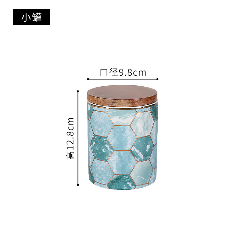 Luz de lujo creativo hogar sellado tarro cocina granos de almacenamiento tarro de almacenamiento de cerámica tarro de té tarro decorativo