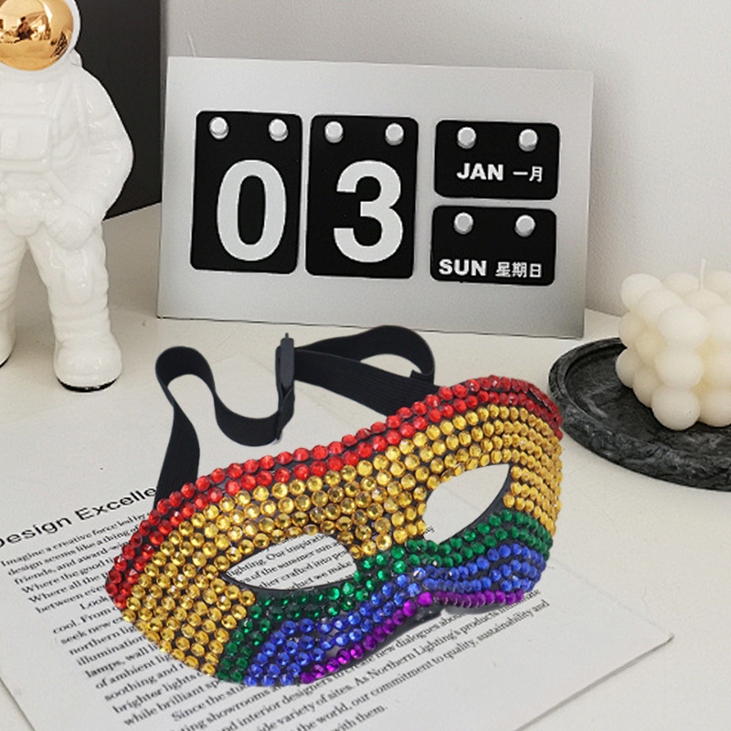 Carnaval transfronterizo máscaras de mitad de cara de diamante máscaras de pareja de cara de zorro de diamante de Halloween