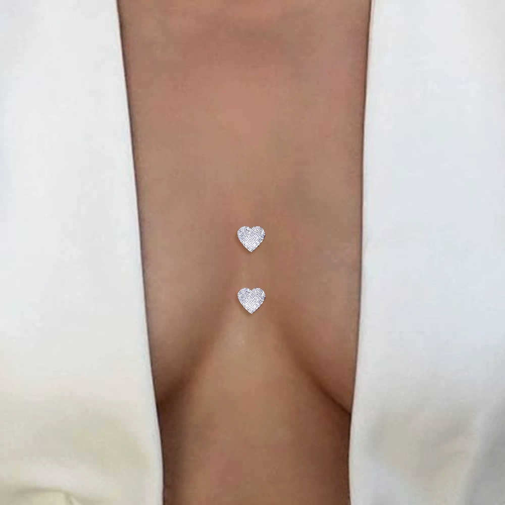 Популярные трансграничные наклейки на грудь в форме сердца со стразами, сексуальные наклейки на грудь, украшение для женского белья, аксессуары для вечеринок в ночном клубе