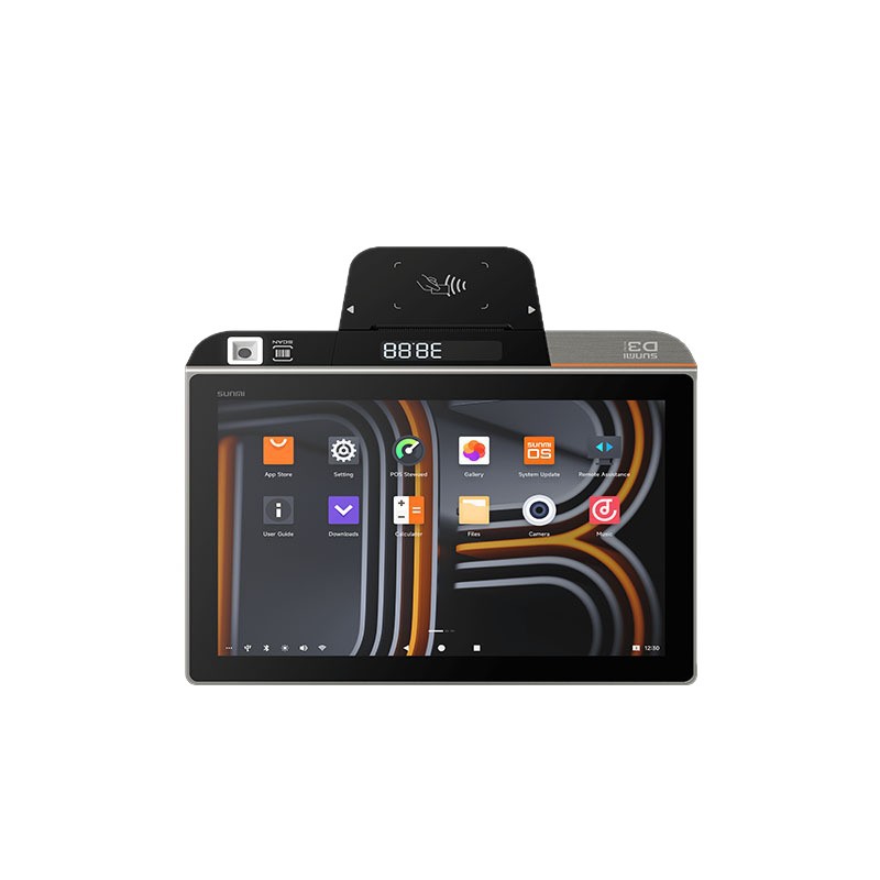 Caja registradora transfronteriza SUNMI Commercial Meter D3MINI Android Touch Desktop Caja registradora terminal todo en uno Máquina de recibos NFC