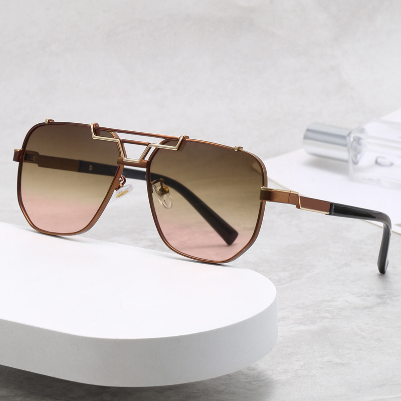 Kaghal-style metal sunglasses, square-frame sunglasses, wholesale for export to Europe and America, fashionable eyewear, in stock, model 9103