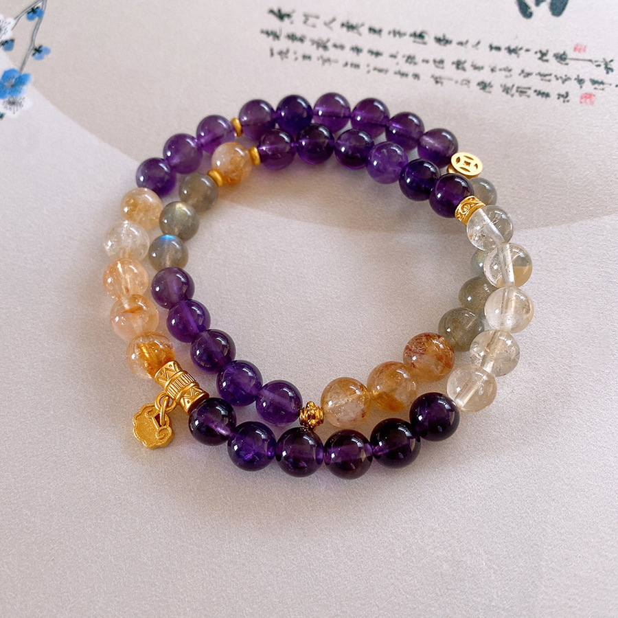 Pulsera de granate de ojo de tigre de cristal natural, nueva pulsera de todo fósforo de estilo nacional de estilo chino, joyería de novia de alta gama de lujo ligero