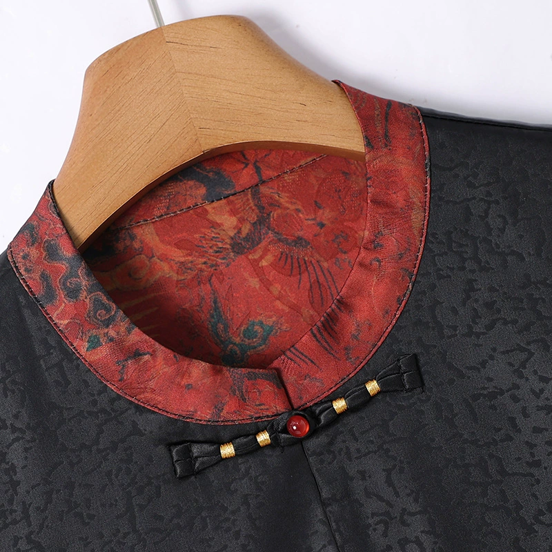 Двусторонний жилет в стиле Тан, весна-лето 2024, новый стиль, свободный короткий жаккардовый жилет для мамы, новый топ в национальном стиле в стиле шинуазри