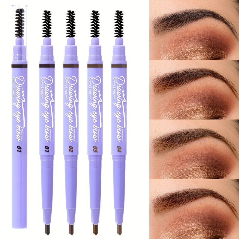 USHAS Europa y los Estados Unidos transfronterizos spot impermeable a largo plazo maquillaje lápiz de cejas estereoscópico natural antitransor lápiz de cejas de doble cabeza TP350