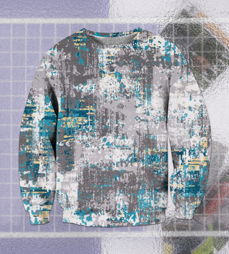 2023运动卫衣外贸新款 拼接图片系列3D印花 男式圆领卫衣