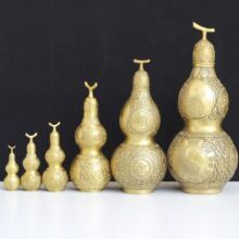 铜葫芦摆件 工艺品无盖葫芦揭盖葫芦金属风水家居