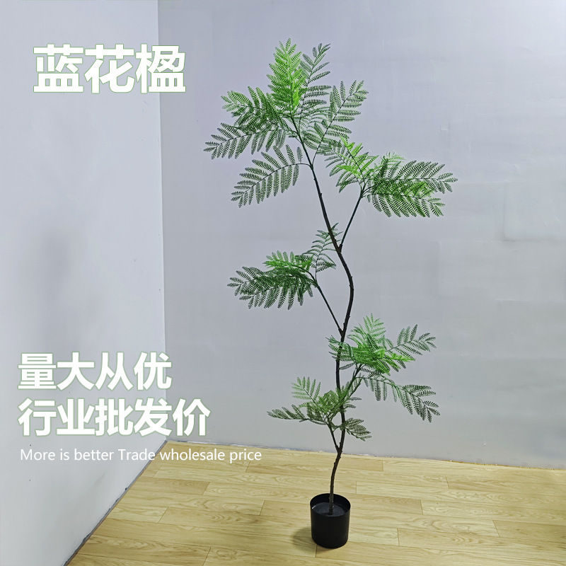 Plantas verdes, plantas biónicas de gran tamaño, árboles falsos, decoraciones ligeras de lujo para la sala de estar.