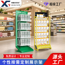 广州商超货架批发铁线挂钩产品金属旋转陈列架多层电池百货展示架