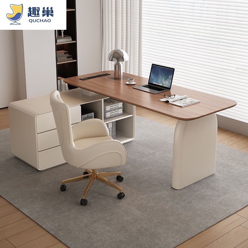 Solid Wood Desk, Modern Minimalist Study Corner Computer Desk, French-Style Light Luxury High-End Home Simple Desk Solid Wood Desk, Modern Minimalist Study Corner Computer Desk, French-Style Light Luxury High-End Home Simple Desk