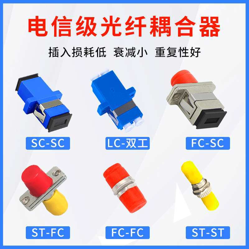 Telecom-Grade Fiber Optic Flange Coupler Fiber Butt Joint Sc/Fc/Lc/Interface Sc Adapter Fc Fiber Optic