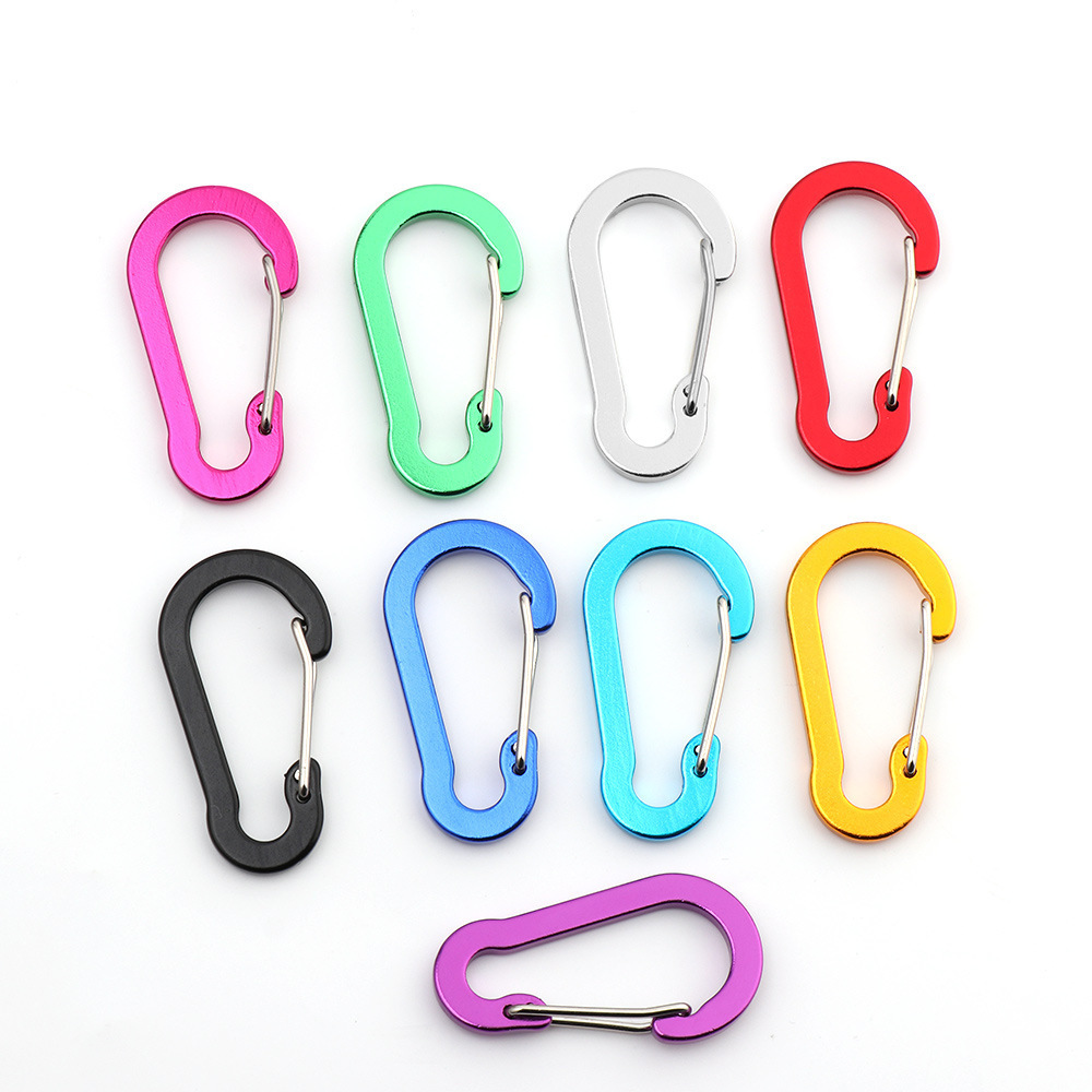 Multicolor Aluminum Alloy Steel Wire No. 5 Outdoor Gourd-Shaped Carabiner Backpack Water Bottle Hanging Buckle Flattened Spring Buckle