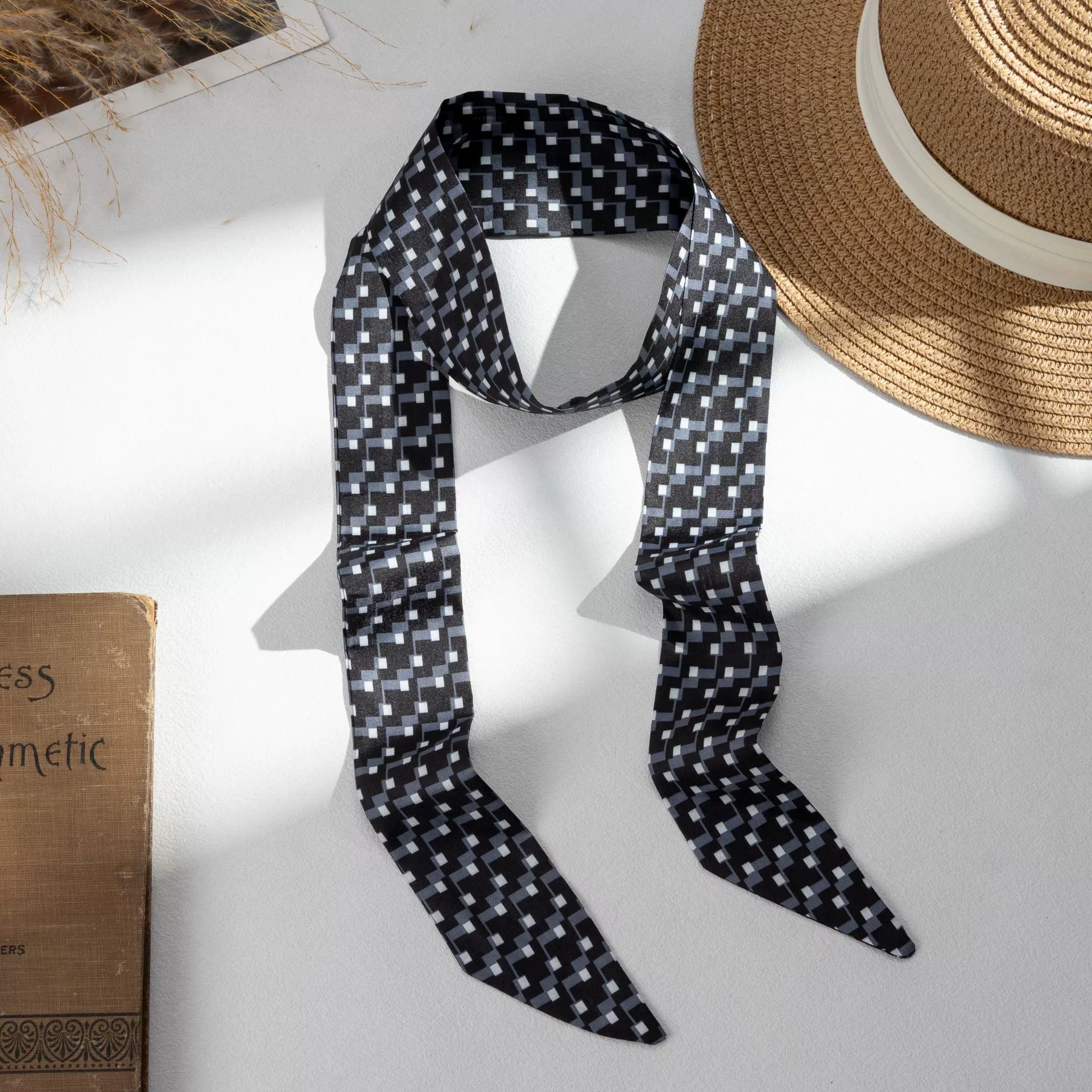Silk Scarf Hairband (Suhang) long streamer 89×3.8 cm, lightweight gift box option