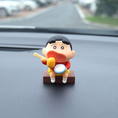 Cute Crayon Shin-chan car dashboard ornament, a stress-relieving and decorative item for the car's center console display screen, with a healing and comforting vibe (Car ornaments) - foodie-xiaoxin-with-traceless-adhesive
