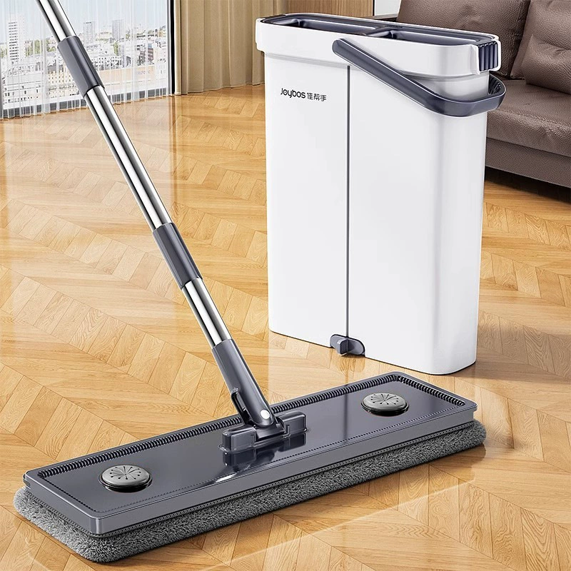 Flat Floor Mop, Double-Layer 33/40 cm, Separation Bucket & Reusable Microfiber Pads