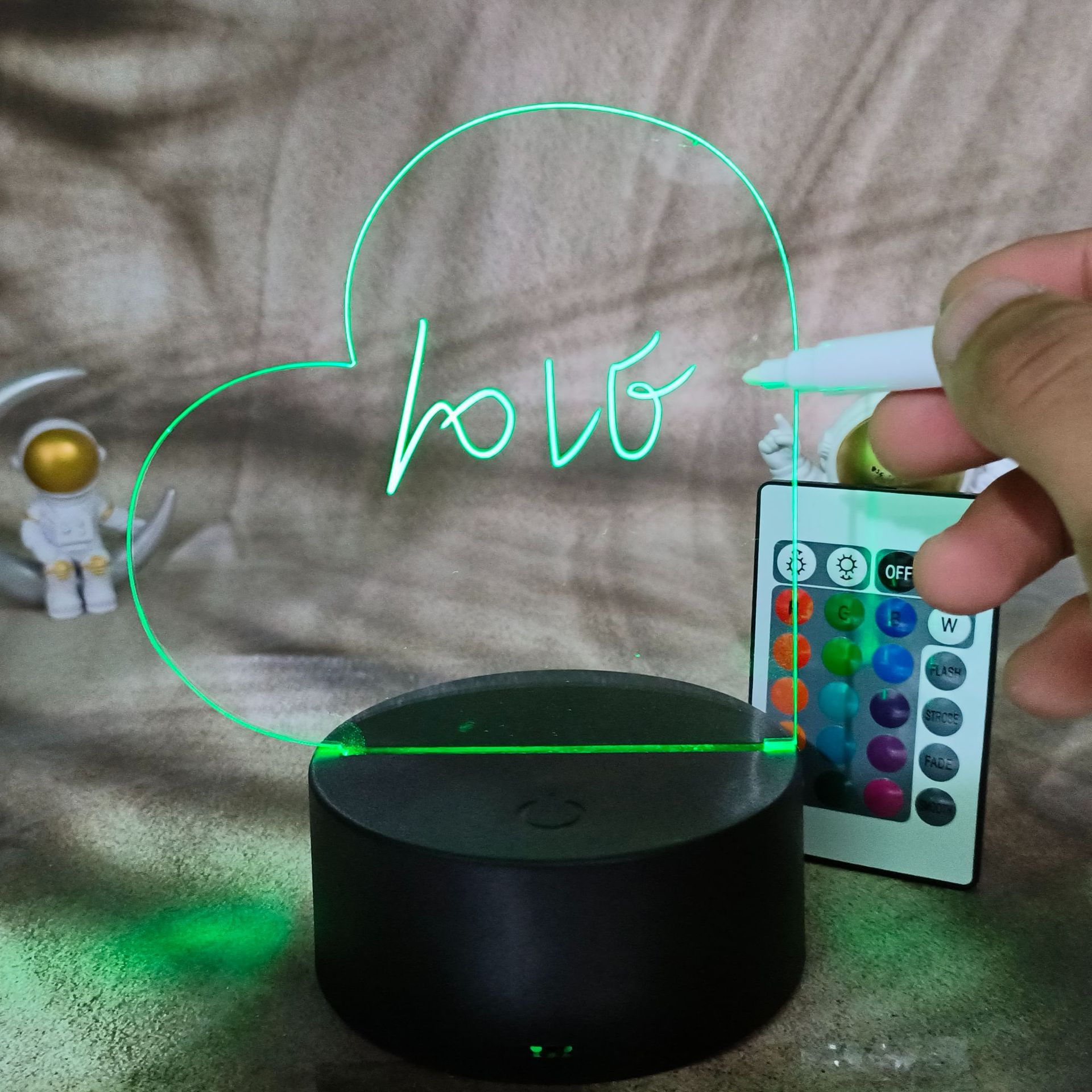 Tablero de escritura a mano de bricolaje de celebridades de Internet al por mayor de fábrica, luz nocturna en 3D, tablero de mensajes luminoso de escritura borrable de acrílico