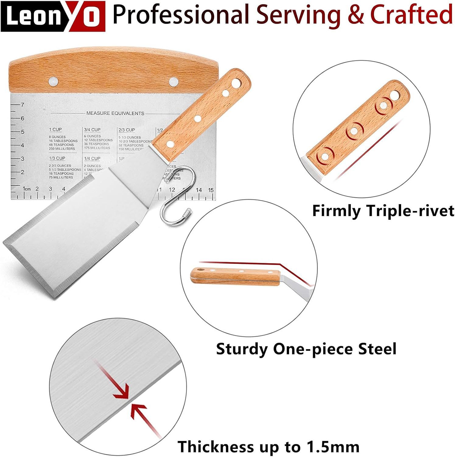 Amazon Venta caliente Acero inoxidable Mango para hornear Juego de herramientas para acampar al aire libre Juego de combinación de barbacoa en stock