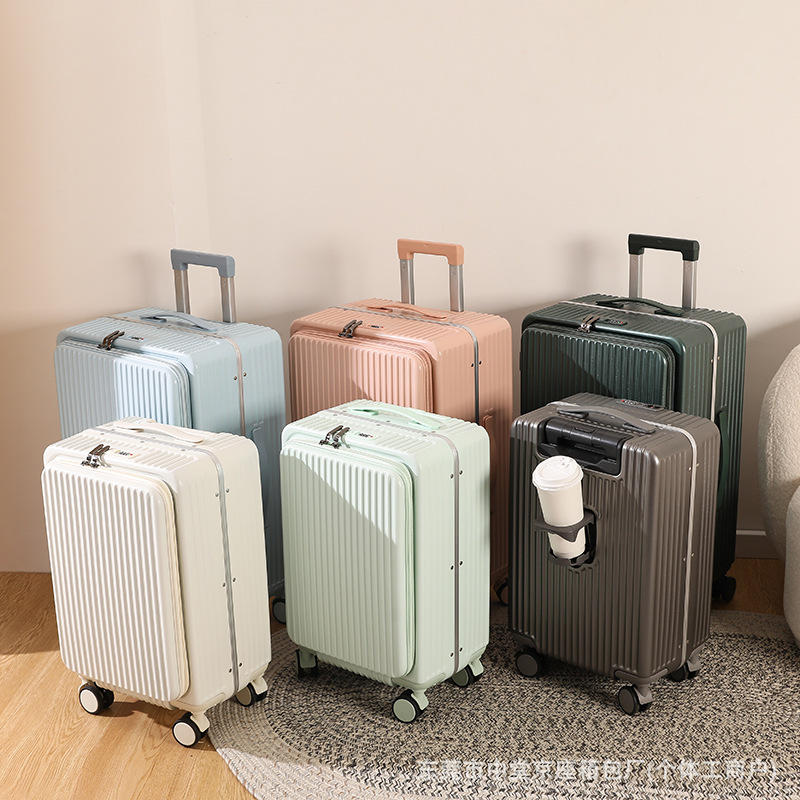 새로운 전면 오픈 가방 20inch 경량 탑승 PC 트롤리 케이스 학생 비밀번호 범용 휠 가방