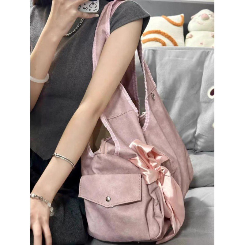 Shoulder bag, cute capacious one-shoulder bag with bow