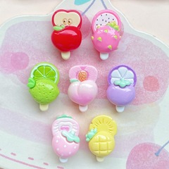 小さなフルーツアイスキャンデー樹脂アクセサリーイチゴリンゴアイスキャンデーアクセサリーヘアピンキーホルダー文具食品玩具アクセサリー