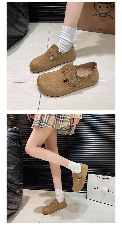 Giày lười nữ mũi tròn đế bằng độn đế, kiểu retro dễ phối đồ — B11 Giày huấn luyện Đức - Màu hạt dẻ [Hộp], B11 Giày tập Đức - Màu nâu nhạt [Hộp] chi tiết 15