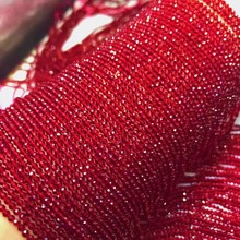 红尖晶切面水晶散珠小圆珠半成品手工流苏串珠di手工y饰品配件