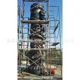 2米厂家滚龙柱盘龙柱罗马柱图腾柱祥云柱十二生肖二十四孝柱摆件