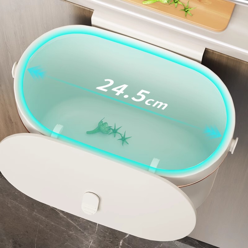 New Wall-Mounted Trash Can for Home Use in Kitchen, Bathroom, and Toilet, with Lid, Suitable for Narrow Spaces, New Storage Bin