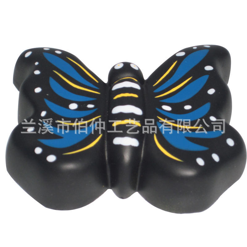 跨界商品热卖多彩蝴蝶PU挤压玩具PU聚氨酯儿童成人握力印刷logo