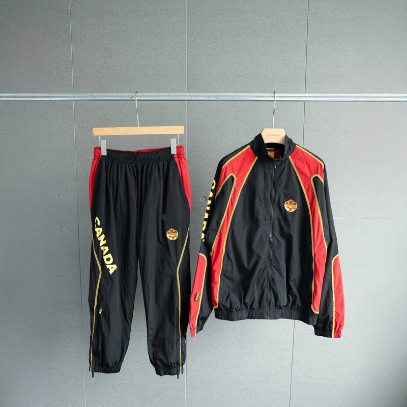 Cross-border Noc x Canada co-branded woven sports casual outdoor stand-up collar color-blocked zippered simple long-sleeve suit