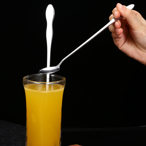 Creative stainless steel gourd handle ice spoon honey spoon long handle stirring spoon coffee spoon laser LOGO
