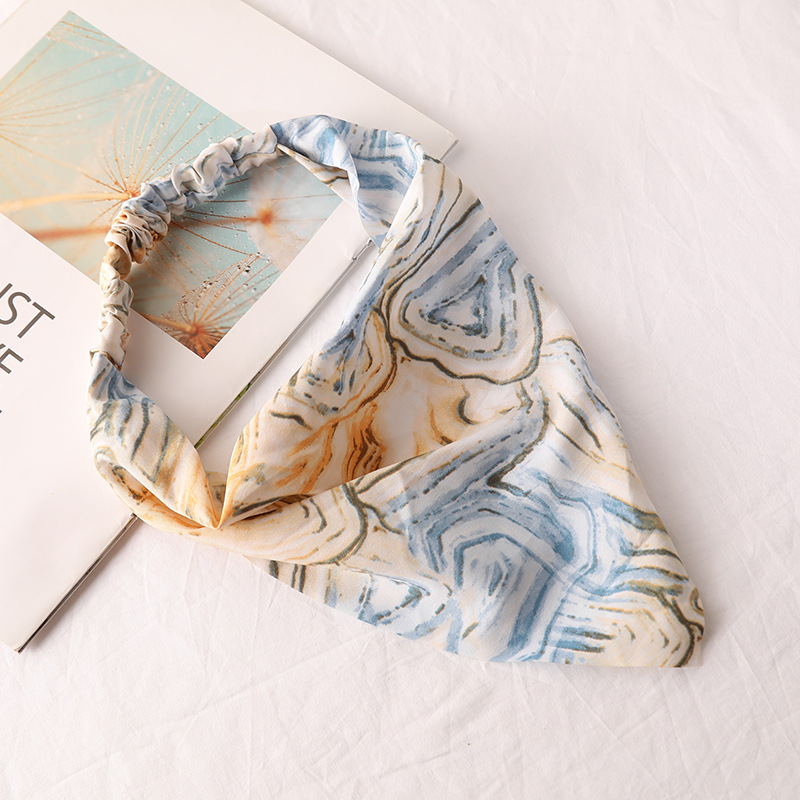 11g Weight Fashion Flower Cloth Printing Hair Band 1 Piece