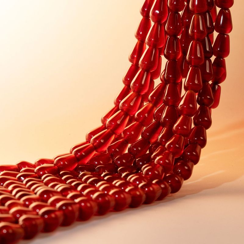 Jingxi ジュエリー赤瑪瑙ドロップ型ルースビーズ diy ジュエリーアクセサリー古代スタイルのヘアピンタッセル素材在庫卸売|undefined