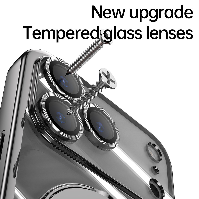 适用iPhone17Air手机壳电镀透明磁吸支架防摔苹果16pro高级保护套|undefined