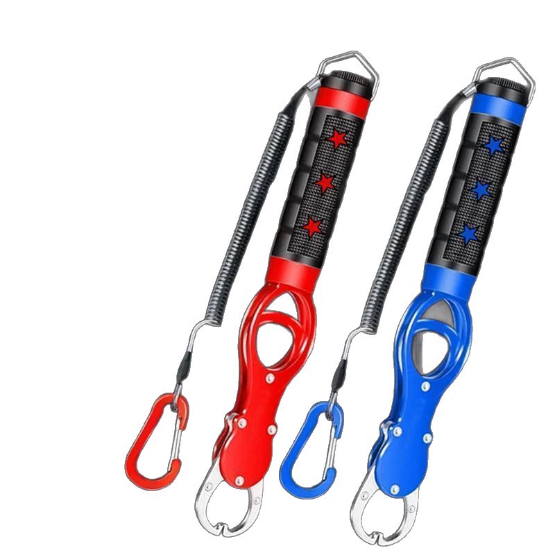 Fish gripper with scale for weighing and controlling large fish, aluminum alloy multifunctional fish clamp pliers, fishing-specific set
