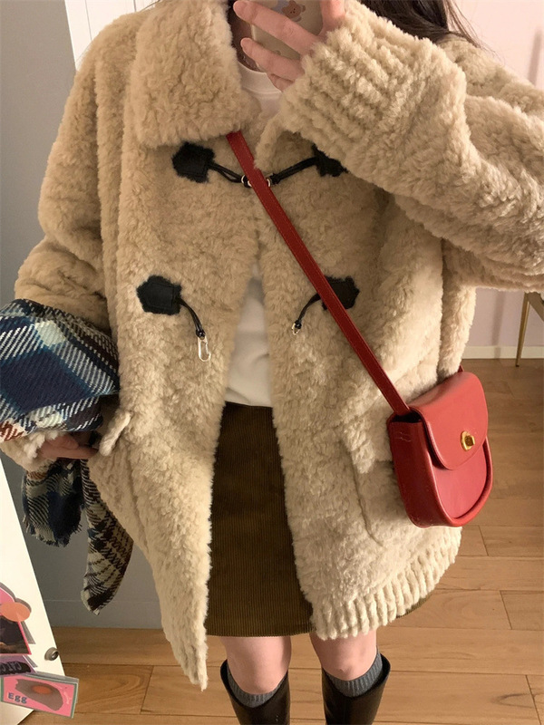 软糯奶fufu羊羔毛外套女冬季皮毛一体保暖甜美可爱毛毛绒皮草上衣|undefined