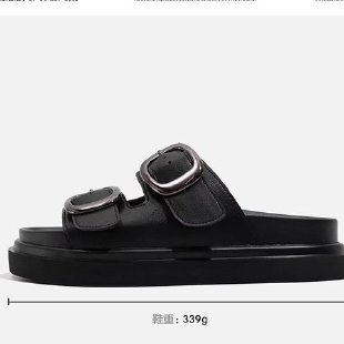 Trendy sur sandalias negras de suela gruesa para mujer verano nuevo estilo de moda deportes de todo fósforo botonadura de una palabra sandalias romanas planas y pantuflas