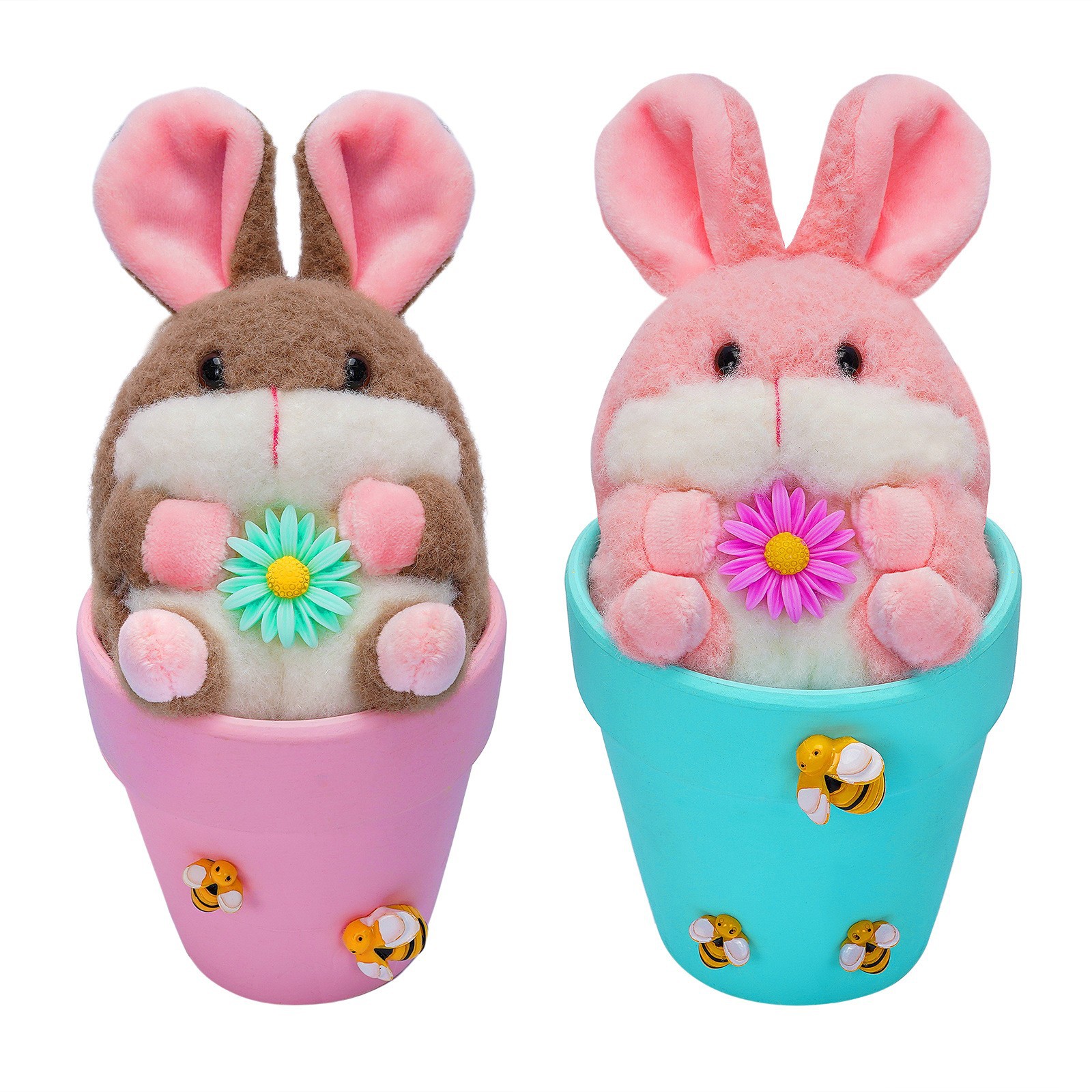 Transfronterizo nuevo conejo de Pascua muñeca decoración cerámica maceta conejo casa vacaciones atmósfera Decoración