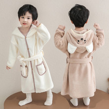 男童睡袍法兰绒2025新款男孩冬季睡衣儿童珊瑚绒浴袍宝宝睡裙冬款