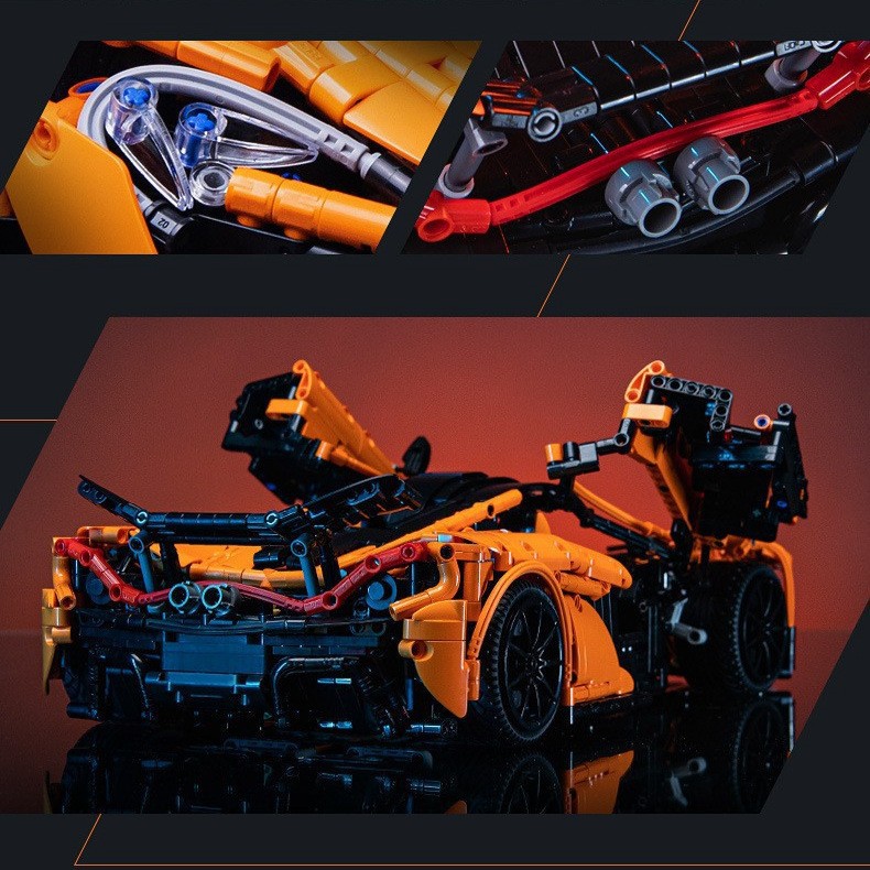 Doble acoplamiento C61513 McLaren P1 sonriente coche deportivo Assassin 1: 10 de alta dificultad de ensamblaje de ladrillos de regalo para chicos