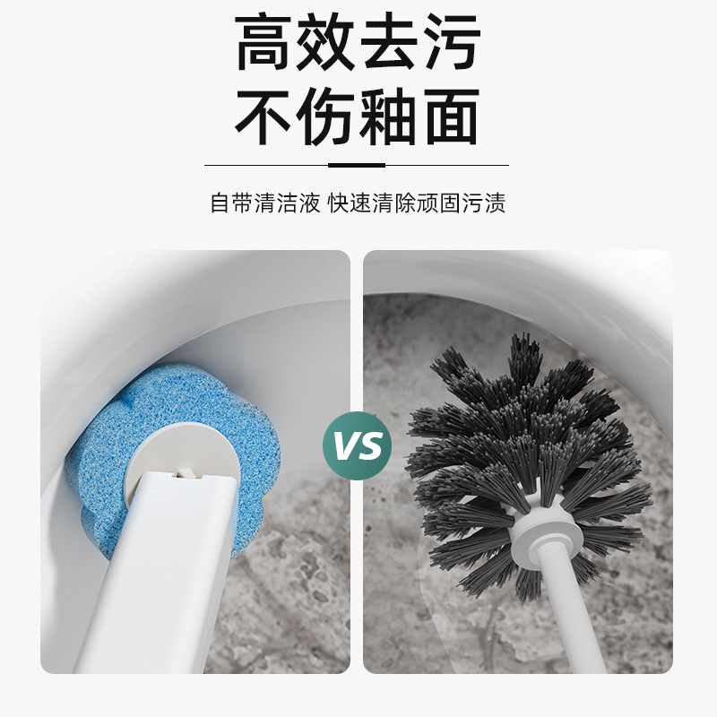 使い捨てトイレブラシセット、浴室死角なし、滅菌家庭用使い捨て交換用クリーニングブラシヘッドトイレブラシ|undefined