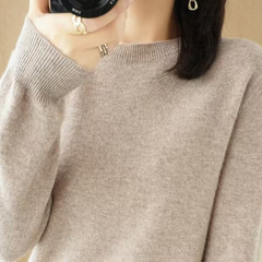 毛衣女秋冬圆领针织毛衣女薄款长袖打底衫跨境毛衣女非羊毛针织衫