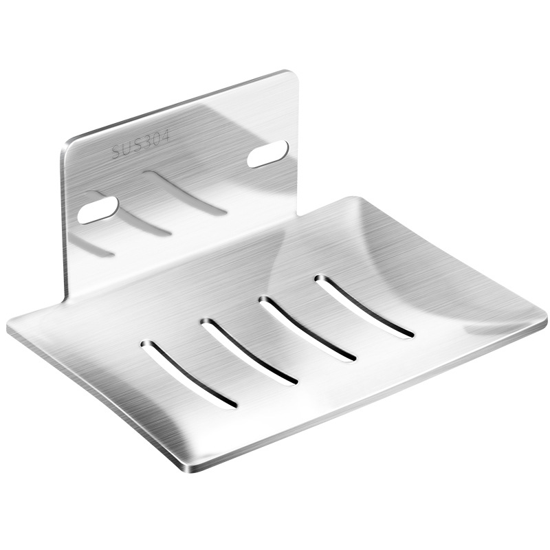 Caja de jabón de acero inoxidable, estante de almacenamiento colgante, estante de jabón de pared engrosado para el hogar, caja de jabón de drenaje, fábrica al por mayor