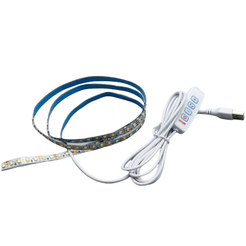 Tira de luces LED de 5v para pintura de luz, con tres colores de atenuación, 120 LED, interruptor de atenuación continua, ideal para manualidades, regalos, embalaje y decoración.