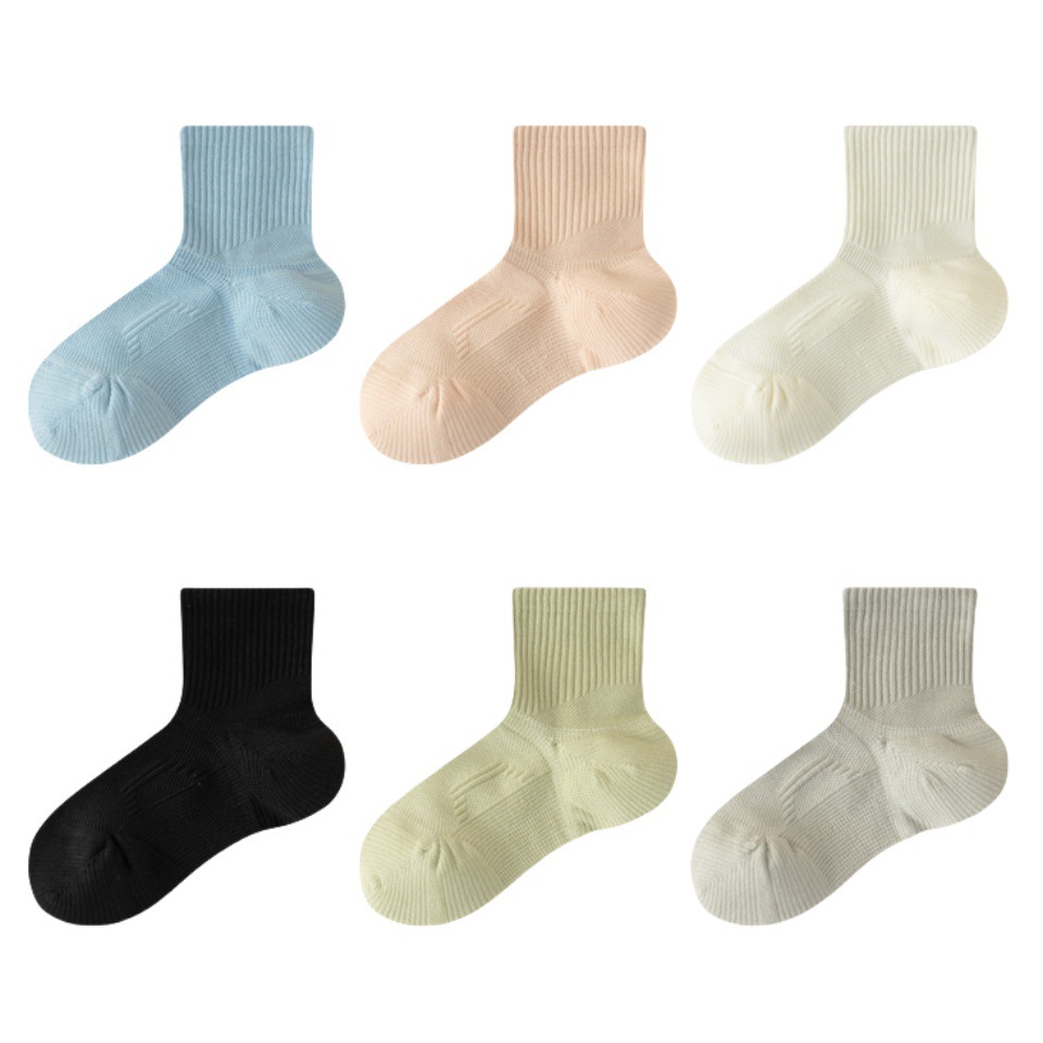 Women's Mid Calf Athletic Socks Seamless Terry Cloth Sweat Absorption Shock Absorption Professional Basketball Fitness Running Badminton Socks_voghion.com