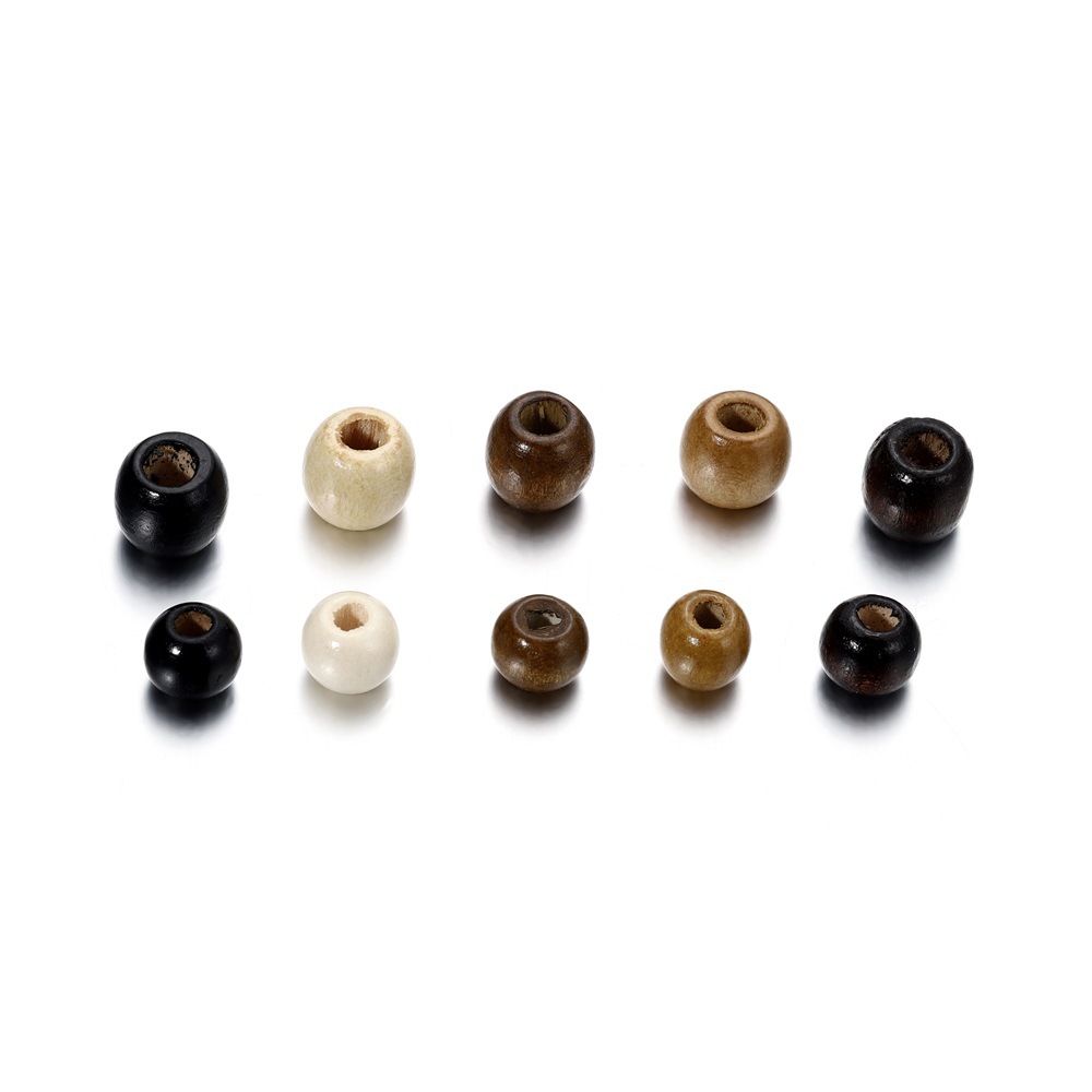 Cuentas sueltas de arce teñido agujero grande cuentas de madera maciza cuentas hechas a mano DIY pulsera collar accesorios cordón bolsa cuentas al por mayor