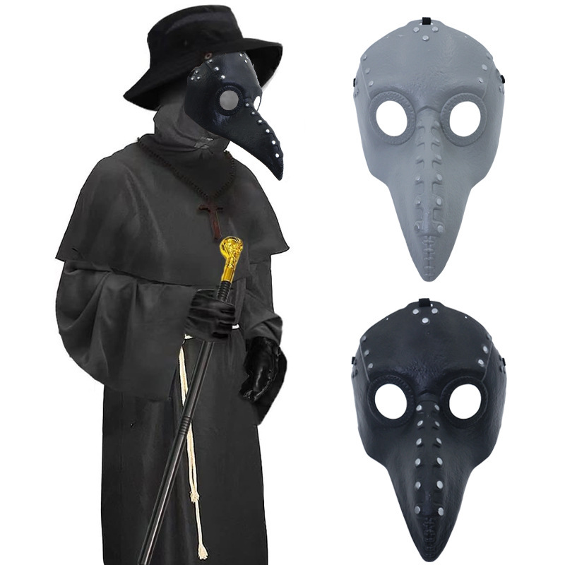 Ventas transfronterizas máscaras de plaga máscaras de médicos Halloween cos espectáculo de escenario props máscaras de pico de pájaro aterradores