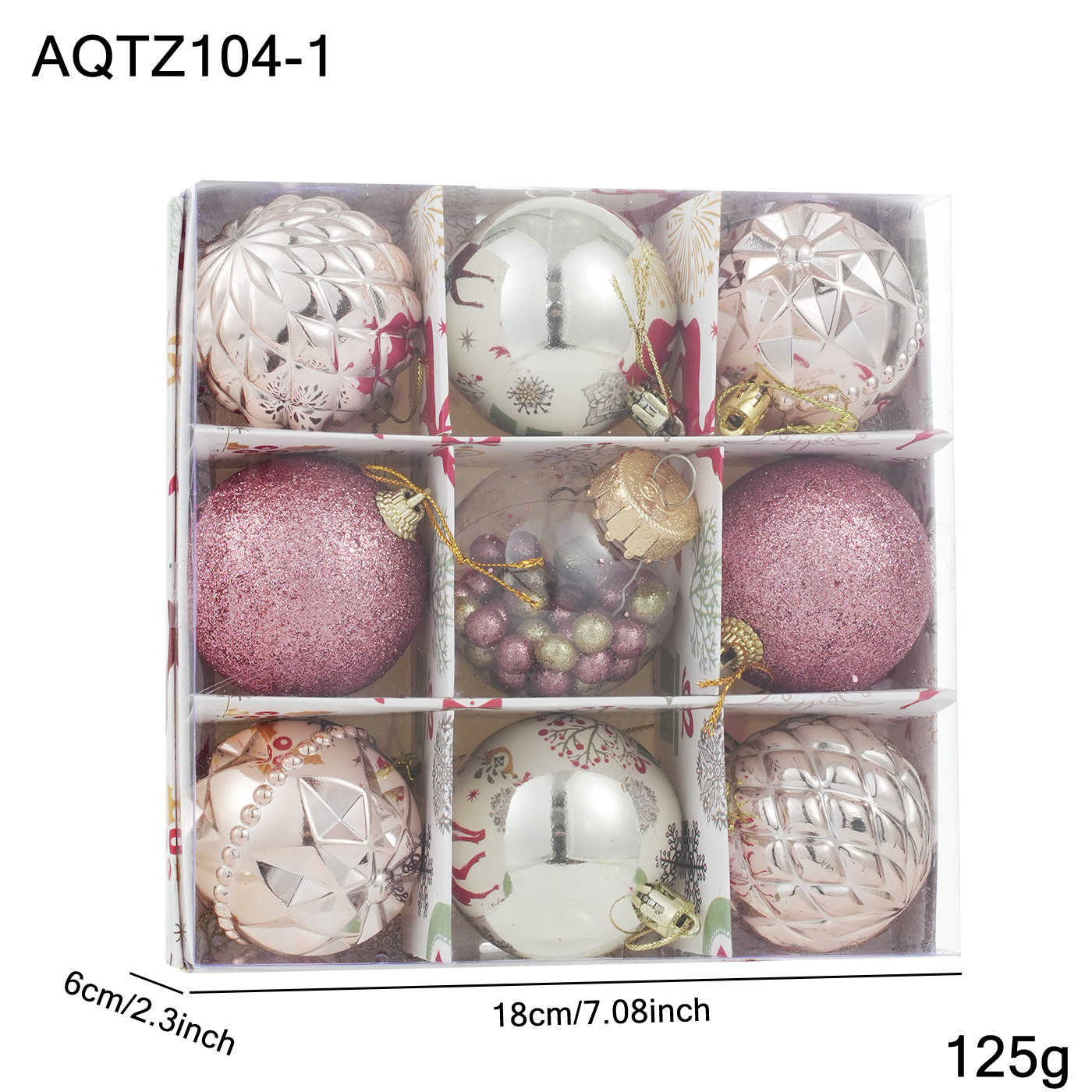 Nuevos productos transfronterizos paquetes de colgantes de bolas de Navidad en caja decoración de árboles de Navidad decoración de atmósfera de vacaciones decoración de colgantes en stock image 8